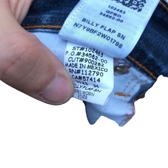 TRUE Religion Jeans Size 34 BILLY FLAP T Blue - Picture 5 of 9